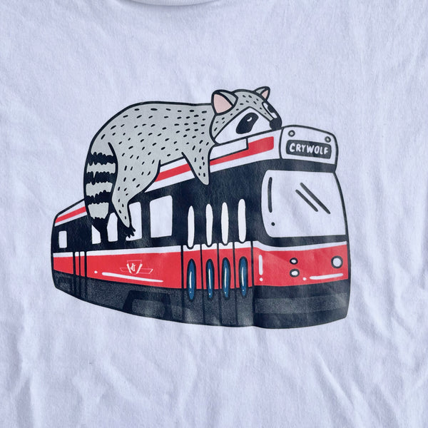 Toronto Streetcar Raccoon Kids Tshirt