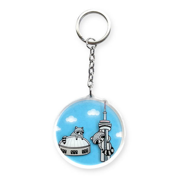 City Raccoon Acrylic Keychain