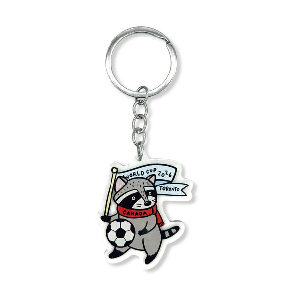 Soccer Raccoon Acrylic Keychain