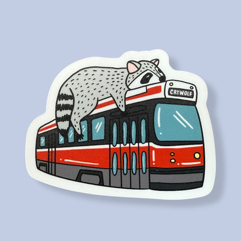 Streetcar Raccoon Sticker