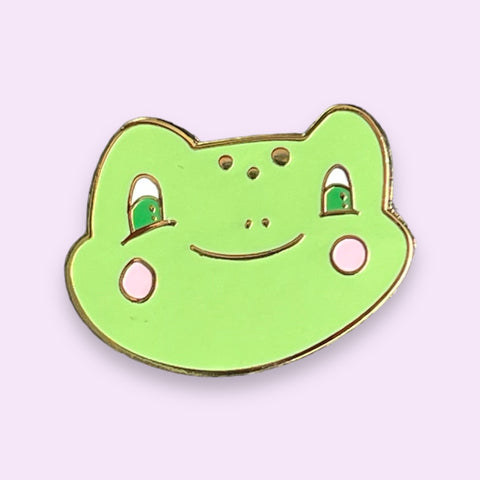 Frogger Face Enamel Pin