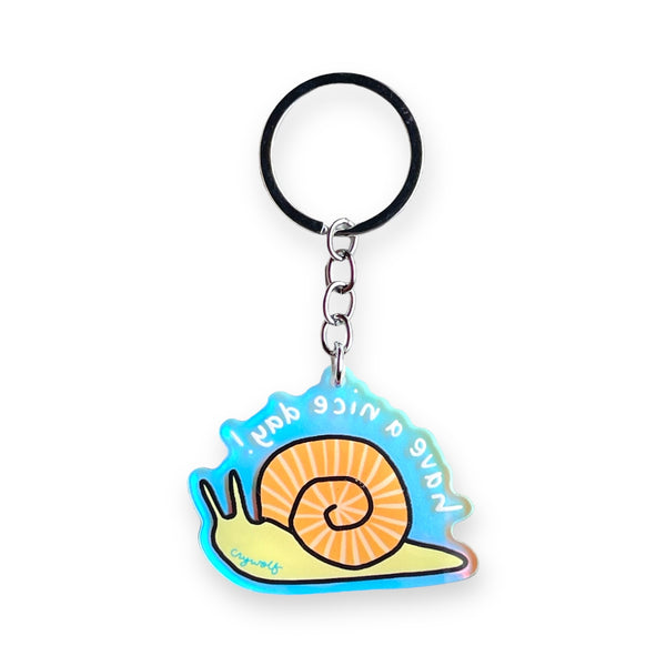 Happy Trails Snail Acrylic Keychain