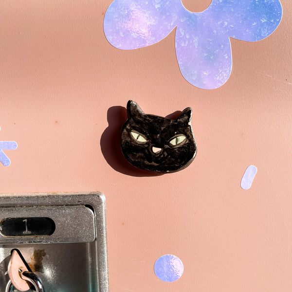 Ceramic Magnet - Black Cat Deux