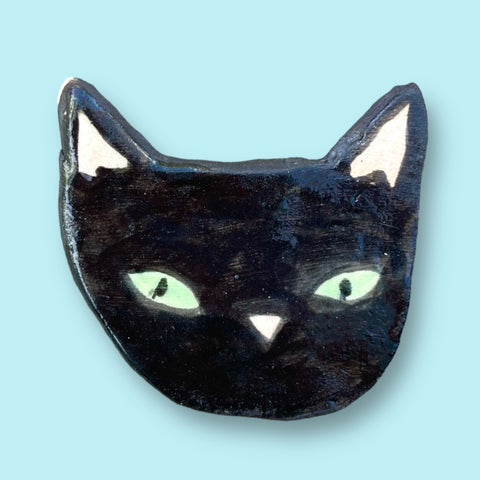 Ceramic Magnet - Black Cat Une