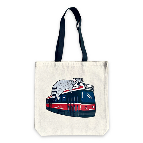Toronto Streetcar Raccoon Tote