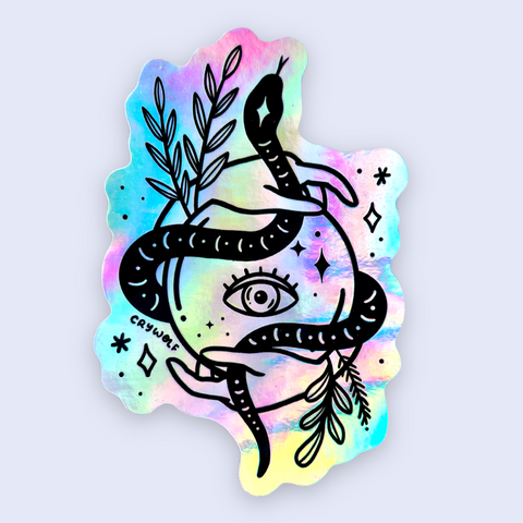 Holo Snake Magic Sticker