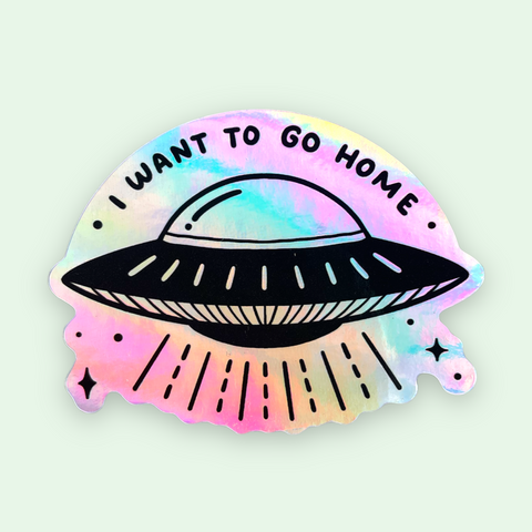 Holo UFO Home Sticker