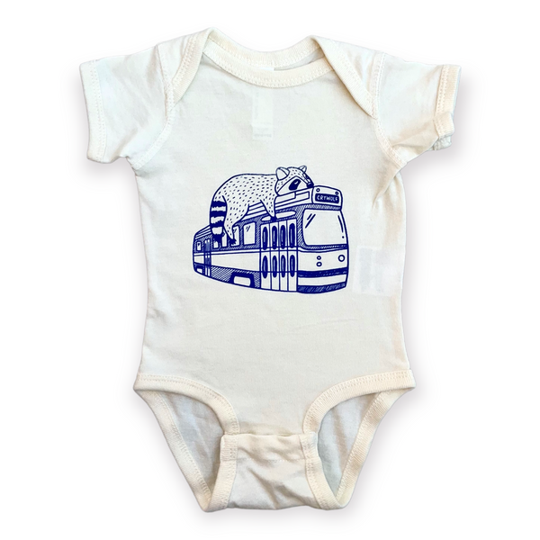 Baby Toronto Streetcar Raccoon Onesie