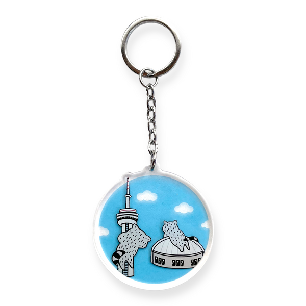 City Raccoon Acrylic Keychain