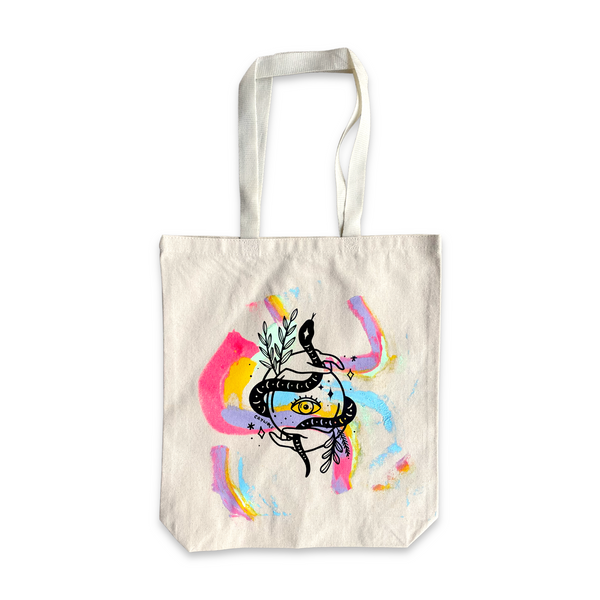 Snake Magic Hand-Painted Tote
