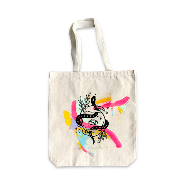Snake Magic Hand-Painted Tote