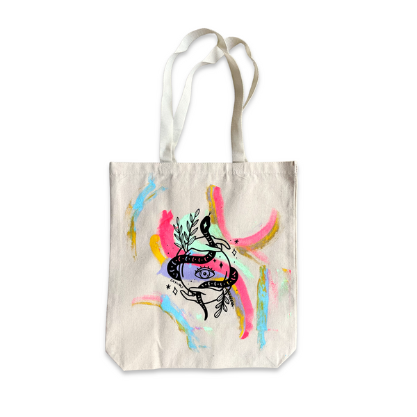 Snake Magic Hand-Painted Tote