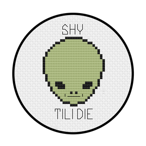 Shy Guy Alien Cross Stitch Pattern