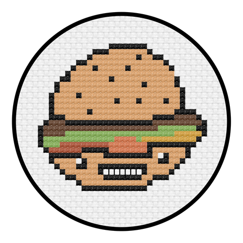 Hammy Burger Cross Stitch Pattern