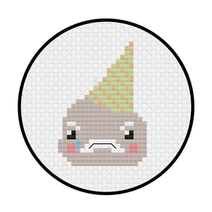 Sad Ice Cream Cross Stitch Pattern