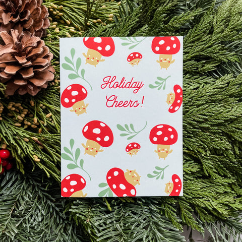 Mushroom Cheers Holiday Card