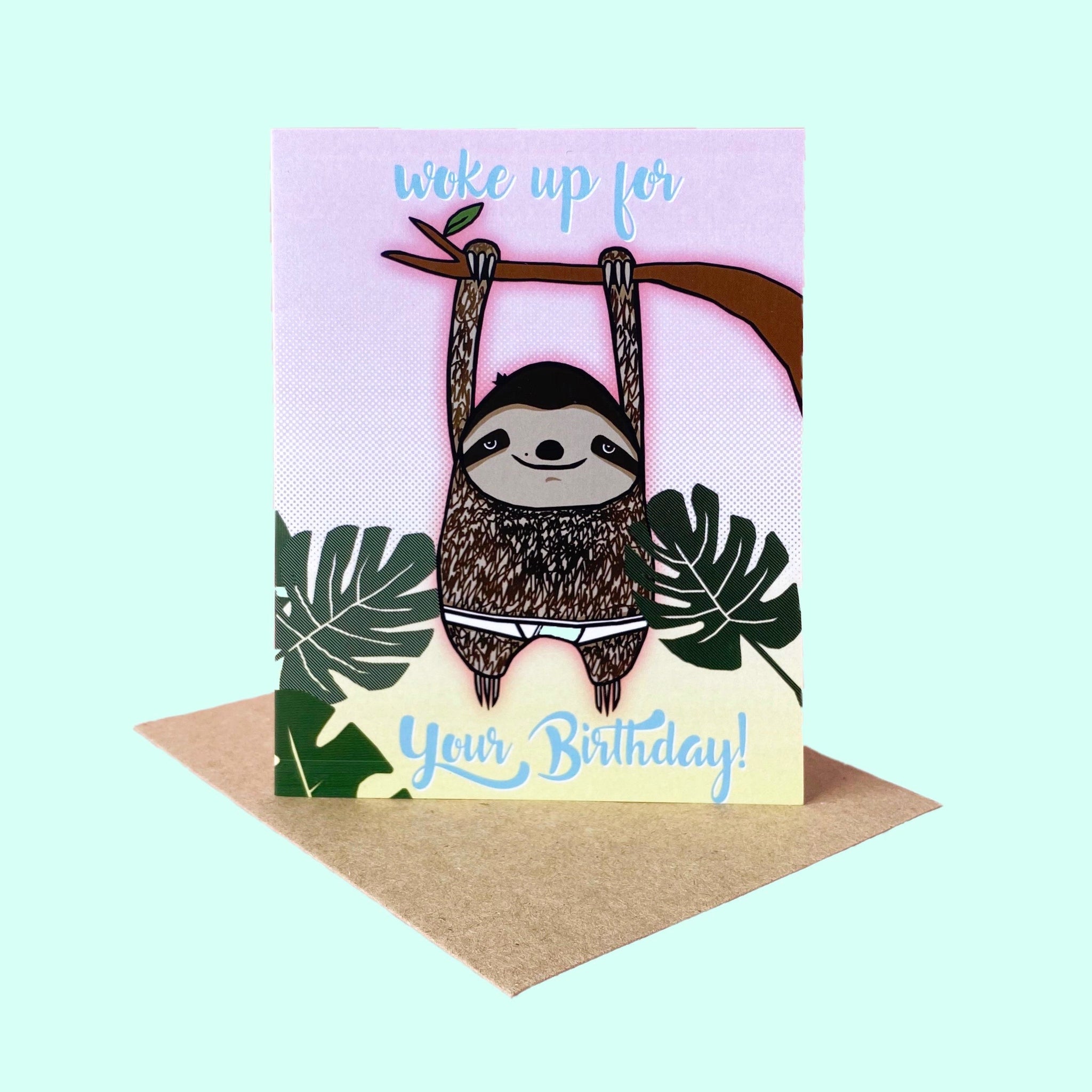 Lazy Sloth Birthday Card | fun, affordable, cute | Crywolf Lazy Sloth Birthday Card | fun, affordable, cute | Crywolf