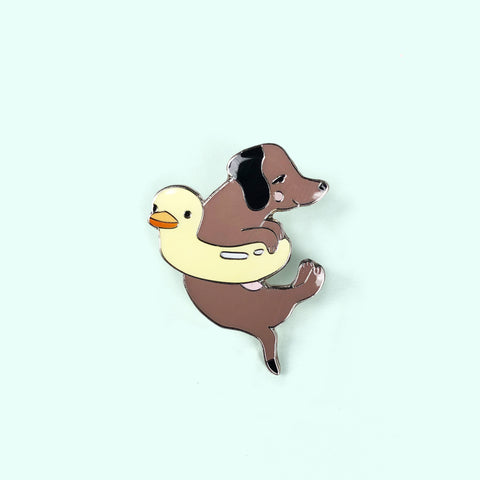 Floaty Doggo Enamel Pin